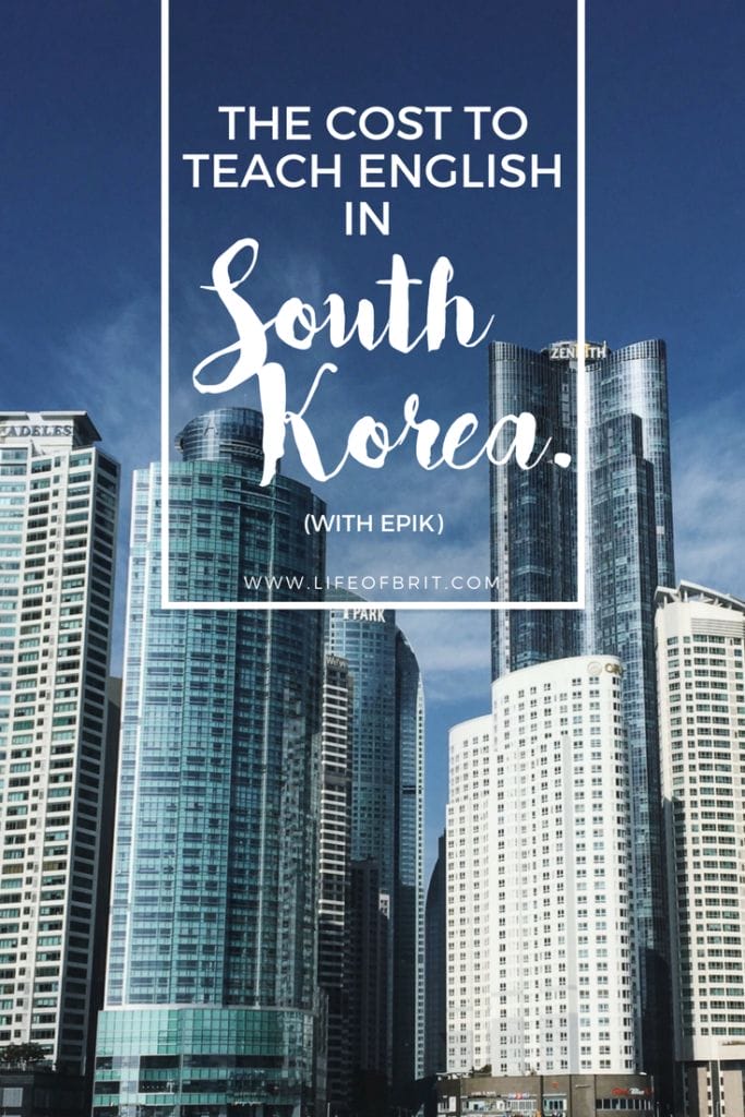 The Cost to Teach English in South Korea with EPIK