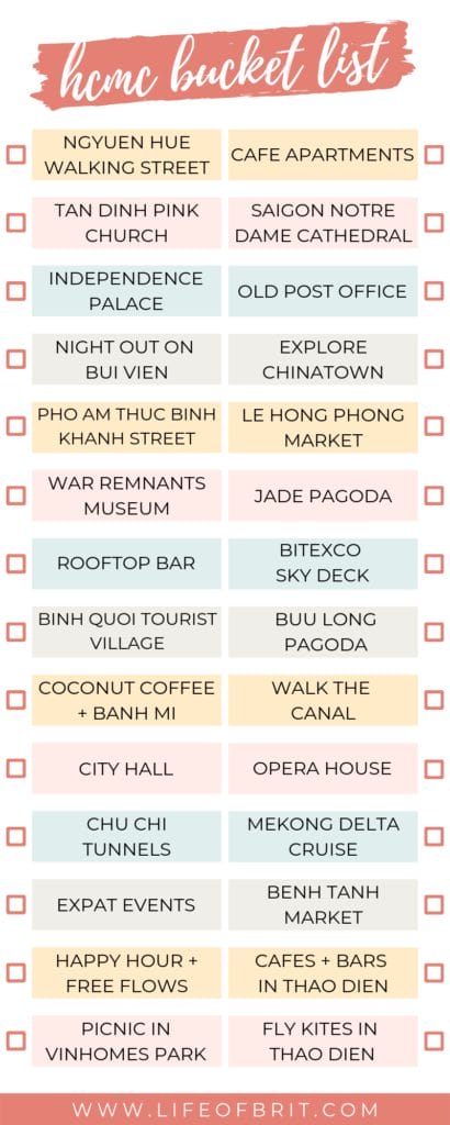 things to do in ho chi minh bucket list graphic